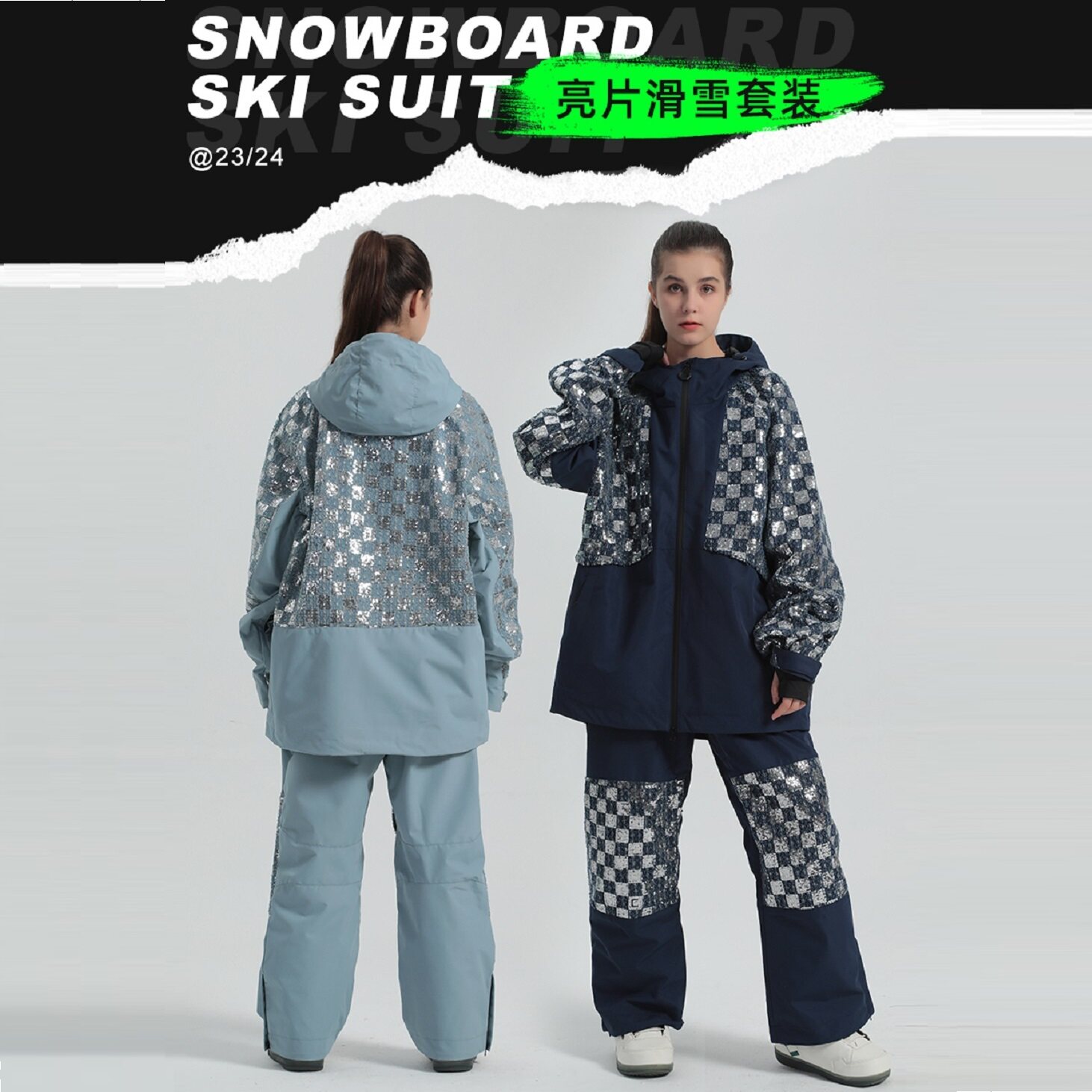 gsou snow滑雪服女套装新款防水保暖雪服雪裤户外大码男款雪服套