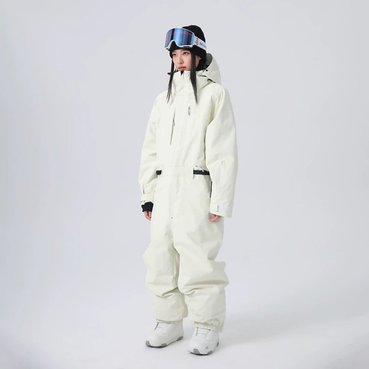 连体滑雪服加棉单板男女士滑雪衣
