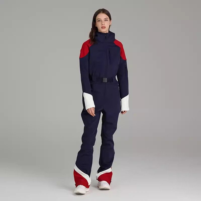 雪怡派连体滑雪服单双板高弹修身女户外防水冬季保暖滑雪服套装