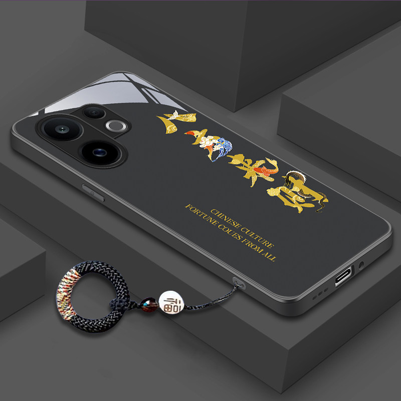 适用vivos30手机壳s3promini高级感vivos20中国风八方来财Pro防摔玻璃壳vivos19全包19Pro保护套s18超薄硬壳