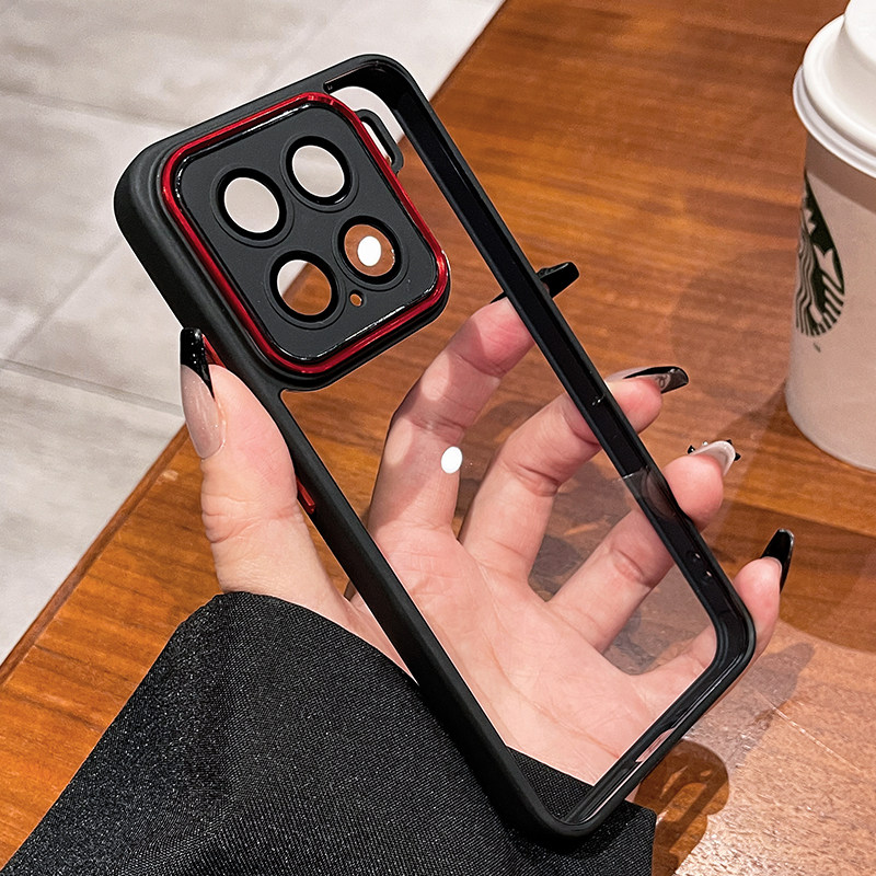 适用于小米15pro手机壳新款xiaomi15保护套mi15pro带镜头膜一体磁吸支架小米15全包防摔简约高级透明硬壳男女