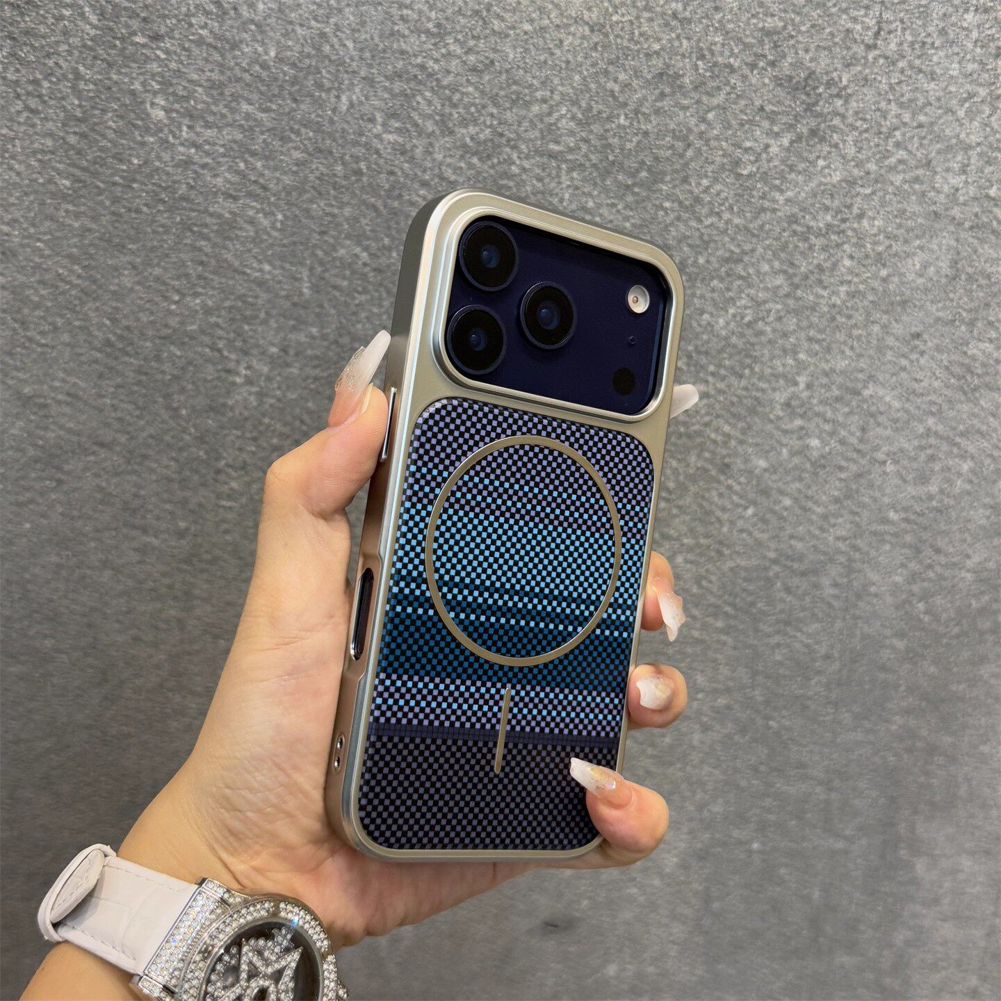 适用苹果17手机壳星空蓝纤维天翼iphone17promax电镀磁吸16pro新款15高级感网红14潮牌轻奢个性17air