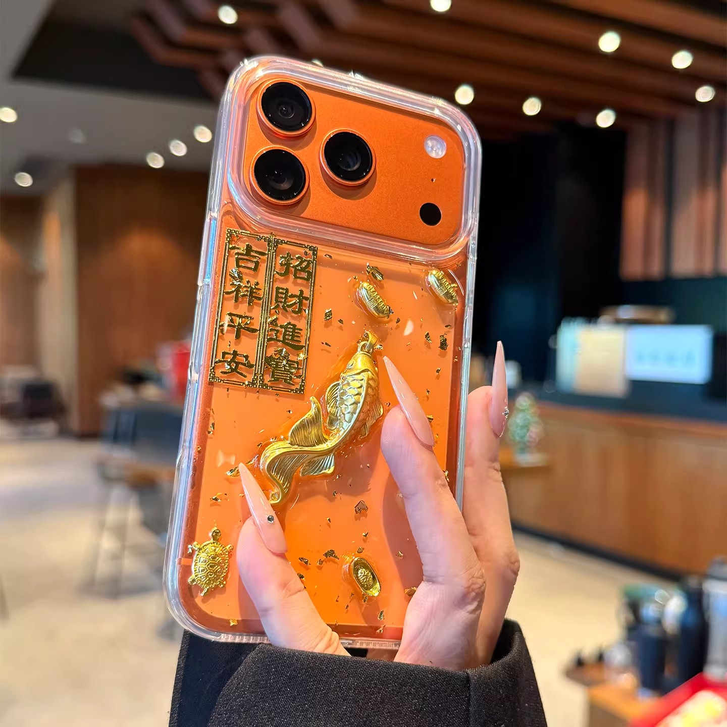 适用iPhone17promax手机壳2026新年款苹果17pro金箔锦鲤发财暴富ip16步步高升15pm高级感14硅胶透明软壳女款