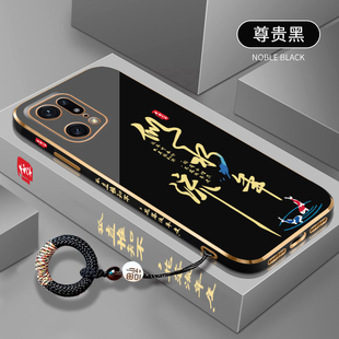 似水流年适用OPPOFindX5手机壳新款 FindX5Pro防摔全包手机套FindX3电镀硅胶软壳FindX3Pro超薄潮牌文字直边壳