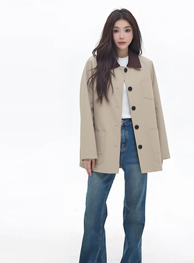 【CC家居控】AB秋冬女士新款休闲宽松撞色翻领羽绒服外套N5W62700