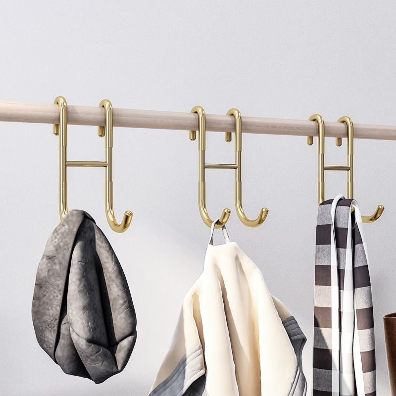 挂衣钩淋浴房玻璃卫生间悬挂毛巾挂钩金色单个勾免打孔304不锈钢