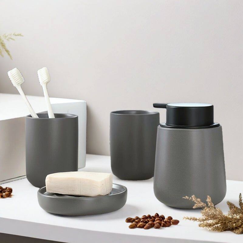 简约卫浴套件陶瓷卫浴酒店牙刷架漱口杯洗漱套装生活浴室家居用品