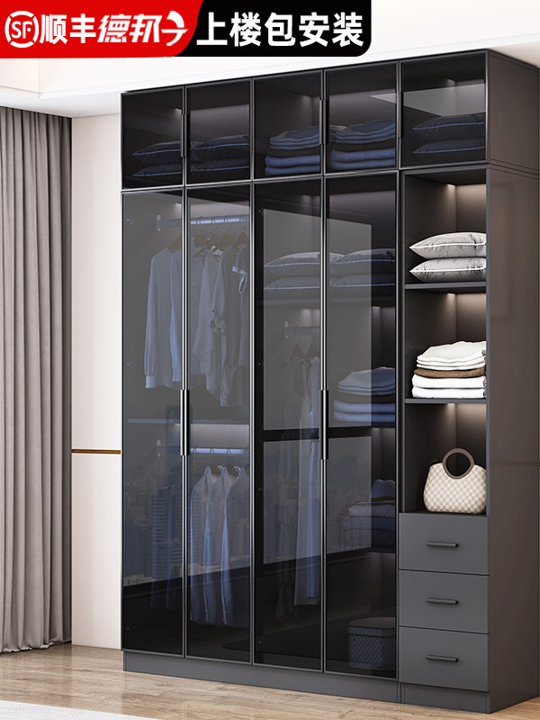 衣柜卧室家用轻奢网红玻璃门大衣橱定制衣帽间儿童房简易收纳柜子,3C数码配件,USB多功能数码宝,淘宝优惠券,粉丝福利购,淘宝优惠卷