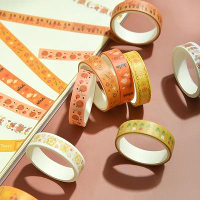 5Rolls/box Solid Color Washi Tape Set Decorative Masking Tap