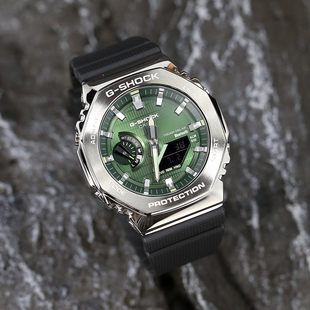 2100 SHOCK卡西欧手表男农家橡树金属八角太阳能蓝牙防水GBM