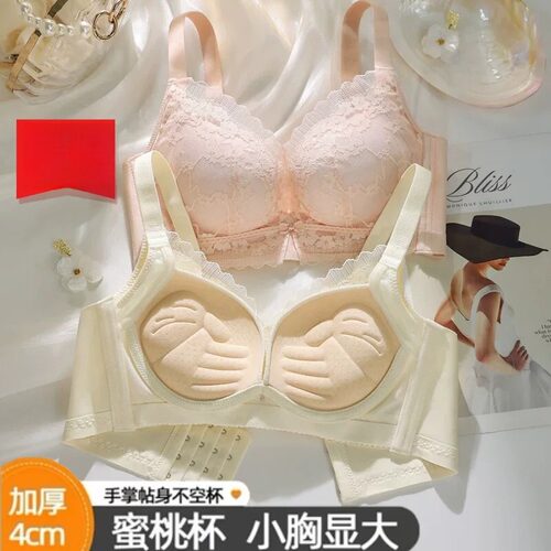 厚杯聚拢文胸女加厚显大收副乳防