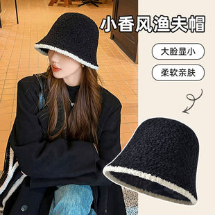 小香风渔夫帽女2025新款秋冬季毛绒超好看针织高级感冬天女士帽子