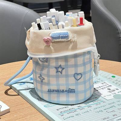 日系竖翻笔袋高颜值学生折叠大