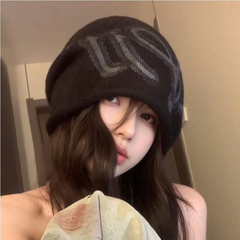 韩系卷边显脸小堆堆帽薄款针织冷帽女款2025新款休闲百搭包头帽子