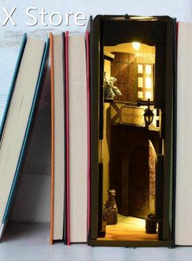 Vintage Book Nook Bookshelf Medieval Insert Kits Ornament De