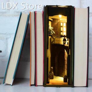 Vintage Book Nook Bookshelf Medieval Insert Kits Ornament De