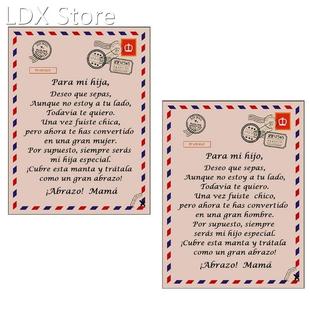 Personalized Flannel Blanket to Daughter Son Spanish Letter