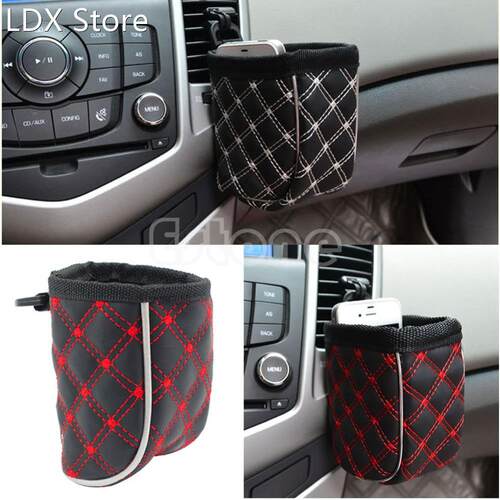 1PC Car Air Vent Mobile Phone Mesh Holder Pocket Debris Stor