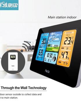Digital Weather Station LCD Alarm Clock Indoor Outdoor Weath