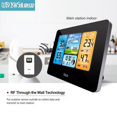 Digital Weather Station LCD Alarm Clock Indoor Outdoor Weath