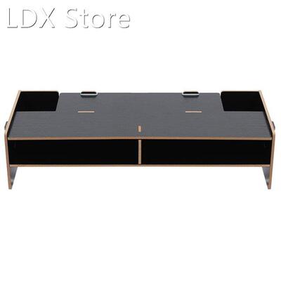 Wood Monitor Stand Multifunctional Office Desk Organiser Des
