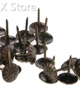 100Pcs Antique Brass Upholstery Nails Tack Stud Pushpin Door