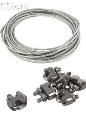 5mm Dia Steel PVC Coated, Flexible Wire Rope Cable with 6Pcs