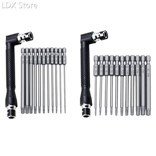 12PCS/Set 1/4 Inch Hex Shank and L Shaped Wrench Set T6-T40