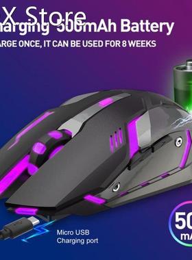 G859 6 Buttons 2.4G Receiver USB Rechargeable Luminous Wirel