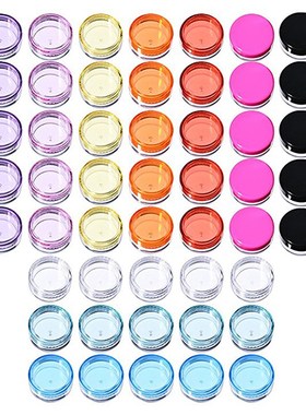 50 Pieces Plastic Pot Jars Empty Cosmetic Container with Lid