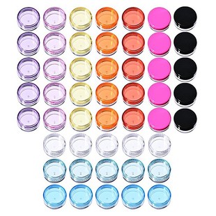 50 Pieces Plastic Pot Jars Empty Cosmetic Container with Lid