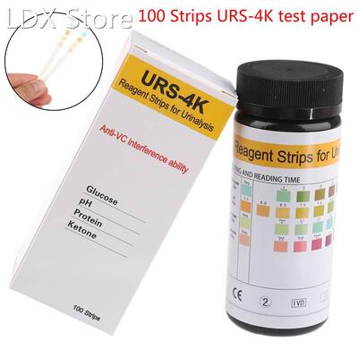 100 Strips URS-4K Glucose pH Protein Ketone Urine Test Paper