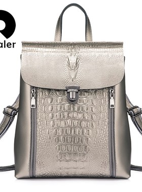 REALER women backpack leather backpack school bags for girl