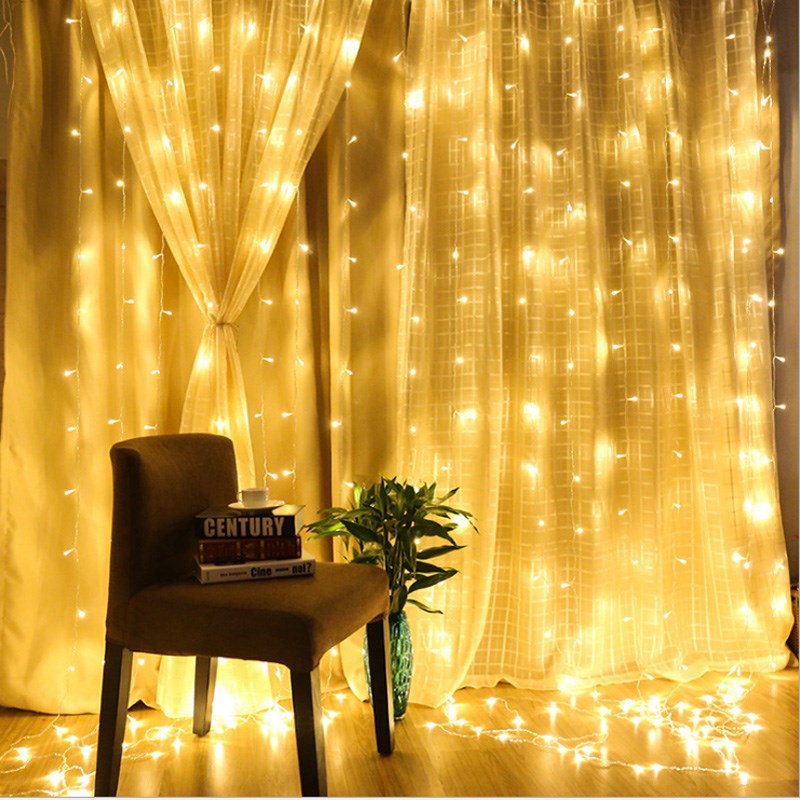 3X3/6X3M LED Curtain String Light Icicle Lights Christmas Fa