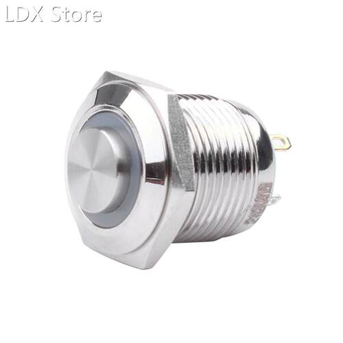 16mm High Round head Waterproof Momentary Metal Push Button