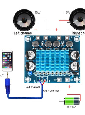 XH-A232 HD Digital Audio Power 12V24V Amplifier Board Dual C