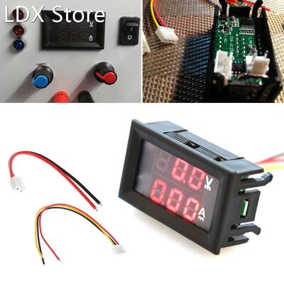 Red DC 0-100V/10A Ammeter Voltmeter Gauge Amperemeter Volt M