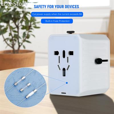 Travel Adapter 4 USB Worldwide All in One Universal Travel A