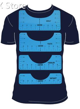 4pcs T-shirt Alignment Ruler 适用于 Guiding T-shirt Design D