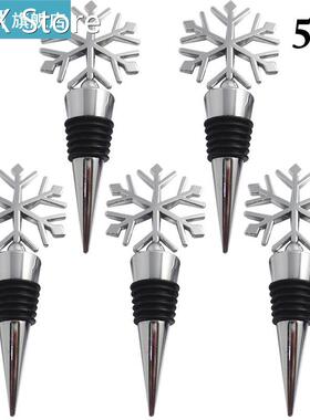5pcs/set Wine Stopper Christmas Wine Stopper Creative Snowfl