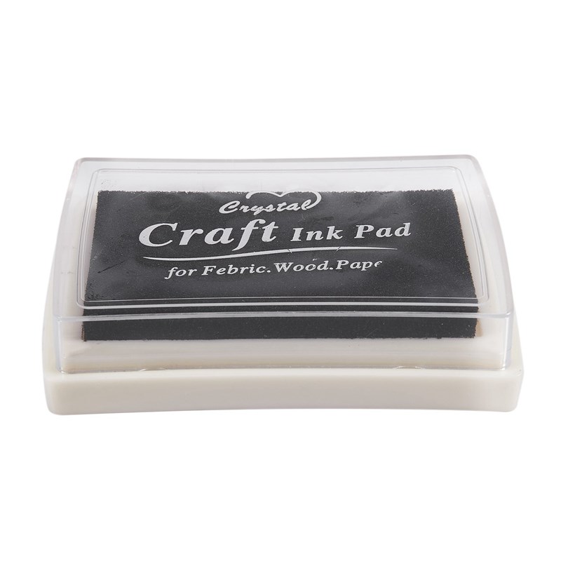 Black Ink Pad Inkpad Rubber Stamp Finger Print Craft Non To
