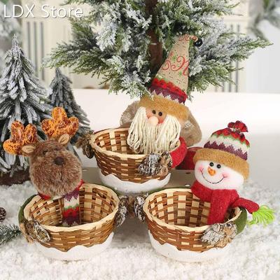 Merry Christmas Candy Storage Basket Santa Claus Storage Bas