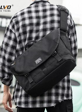 Men Messenger Bag Black Handbag Travel Bag Male and Female