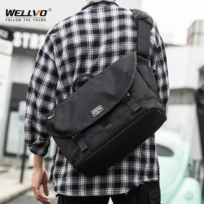 Men Messenger Bag Black Handbag Travel Bag Male and Female