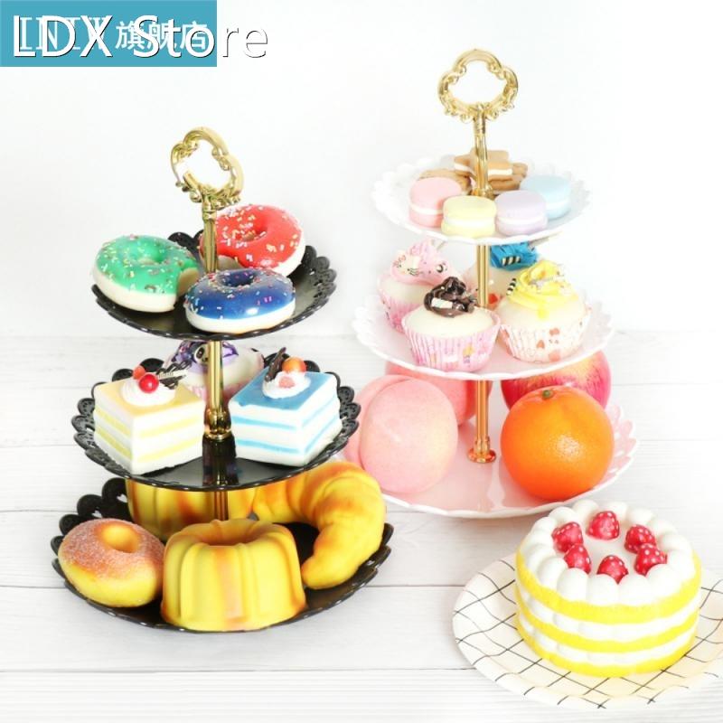 3 Tier Cake Stand Plates European Style Storage Basket Fruit