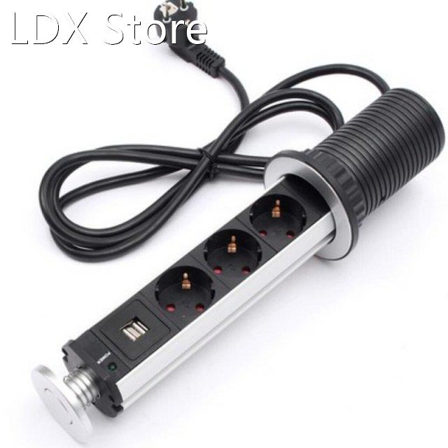 2 USB Eu Plug 2/3/4/5 Power Keuken Tafel Stopcontact Desktop