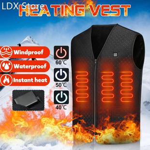 5 Areas 3 Heating Levels Electrical Heated Vest Jacket USB M