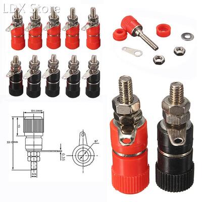 10pcs 4mm Red&Black Banana Socket Professional Binding P