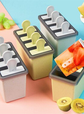 4 Cell Frozen Ice Cube Molds Double Layer Ice Cream Tubs Ice