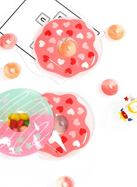 10pcs Cute Doughnut Candy Gift Box Transparent Plastic Drage